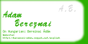 adam bereznai business card